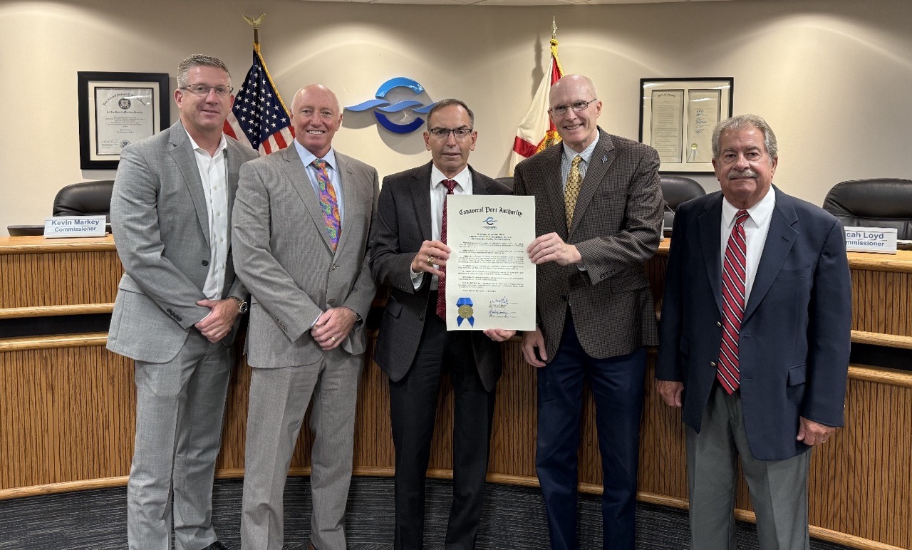 During the recent meeting of the Canaveral Port Authority’s Board of Commissioners, the Board unanimously passed a resolution acknowledging Carnival Cruise Line’s 35-year anniversary at Port Canaveral.