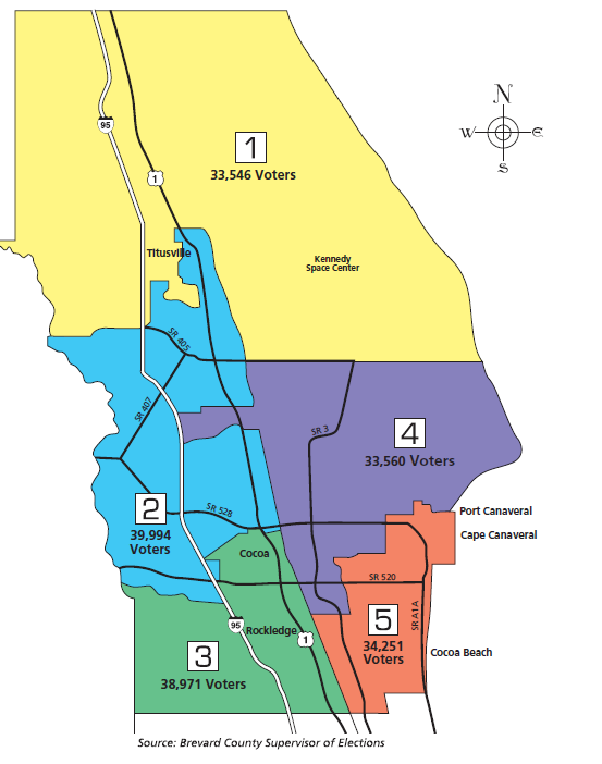 Approved Commissioner Districts and Registered Voters, January 2025