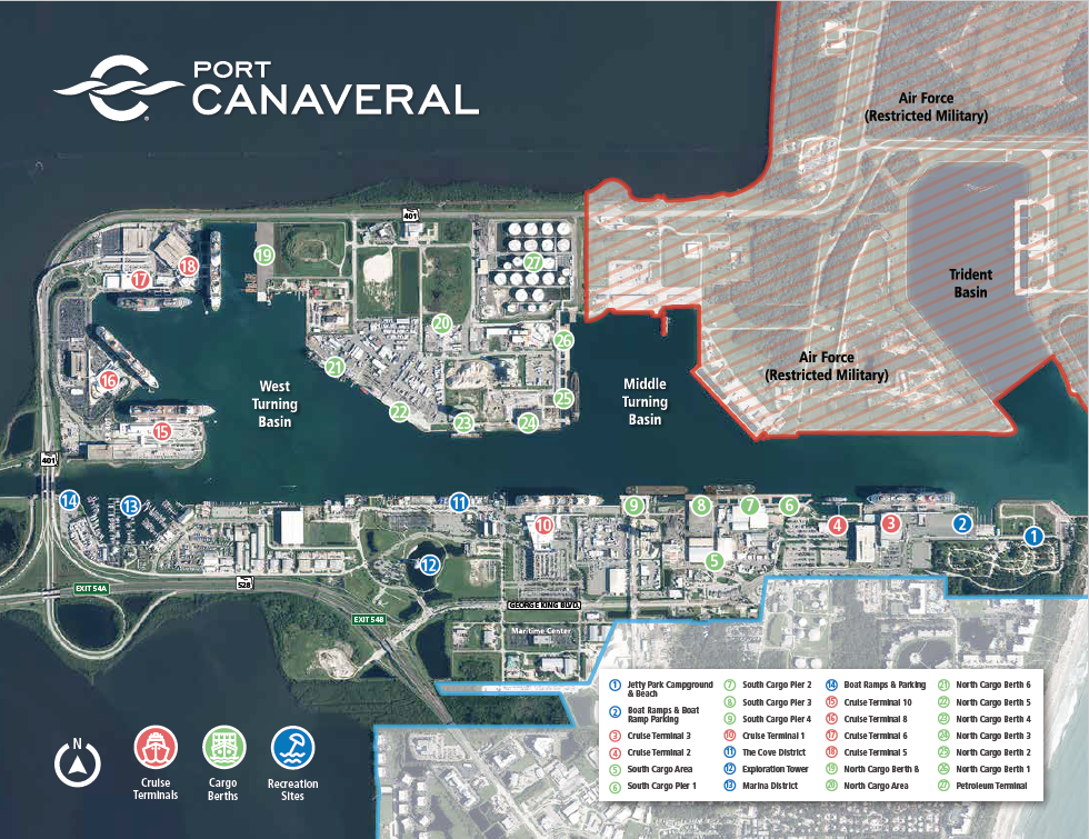 Map of Port Canaveral