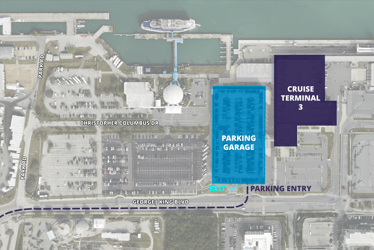 GIF animated map of Cruise Terminal 3