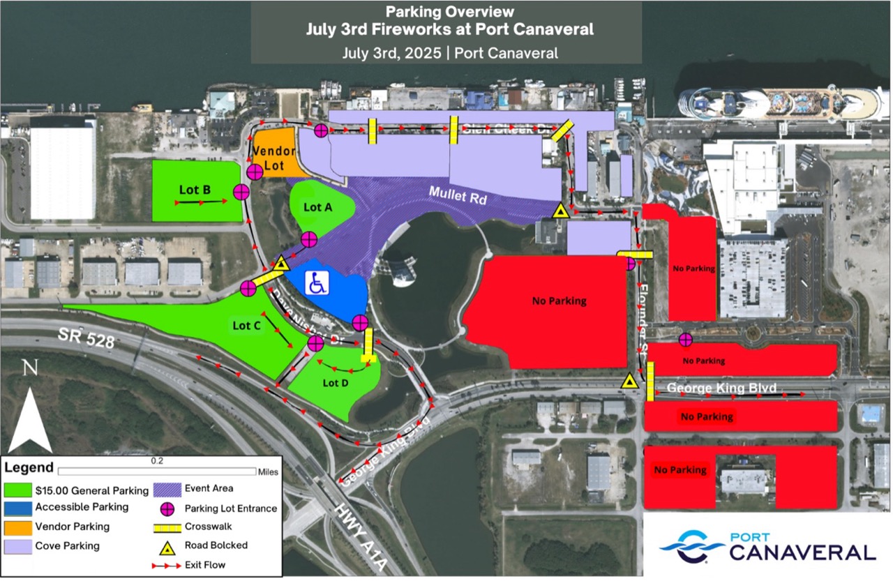 Fireworks event parking map