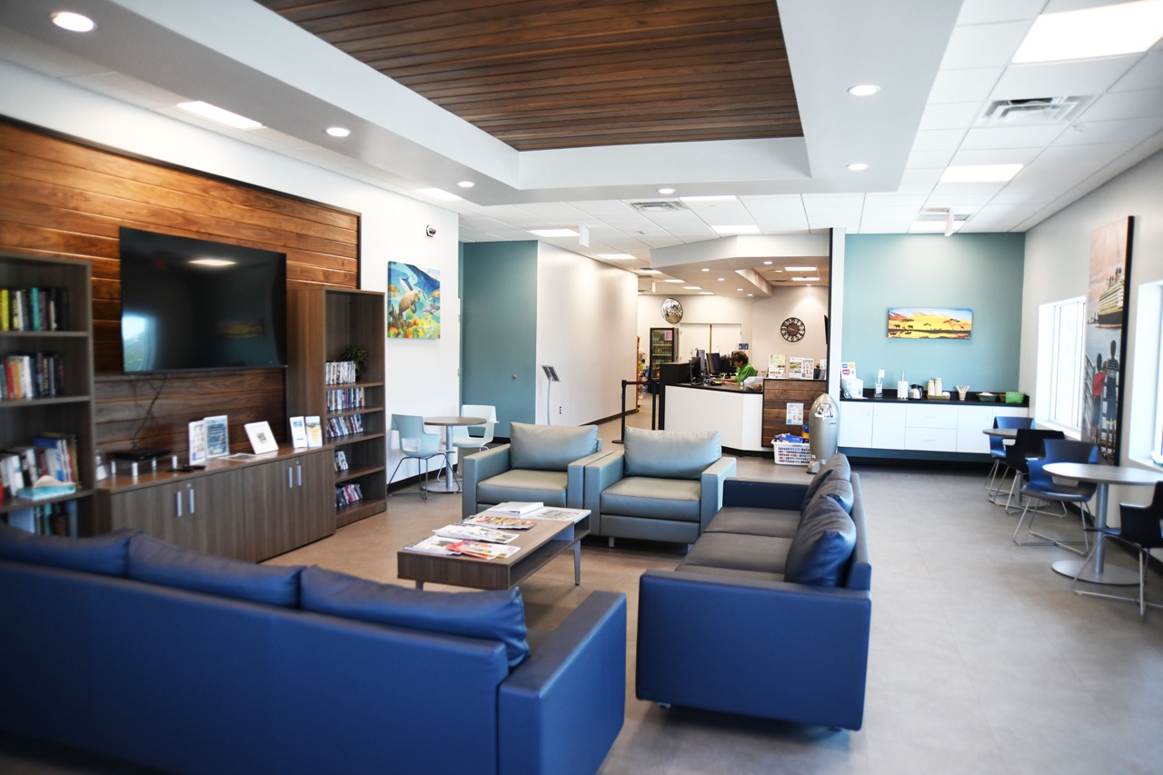 Photo of the campers lounge at the new Jetty Park Camp Store