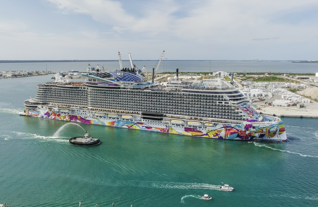Norwegian Aqua leaving Port Canaveral on her inaugural sailing